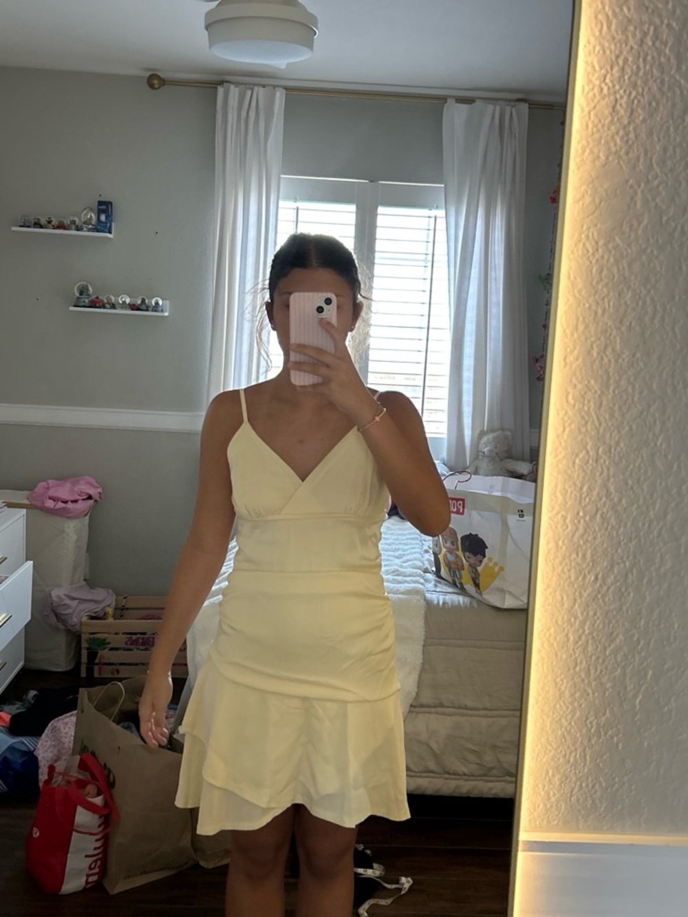 Women's Cream V-Neck Spaghetti Strap Dress